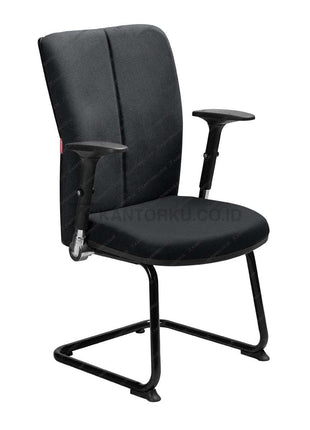 MC1605B_CHAIRMAN_Kantorku.co.id   Black office chair with armrests on a white background