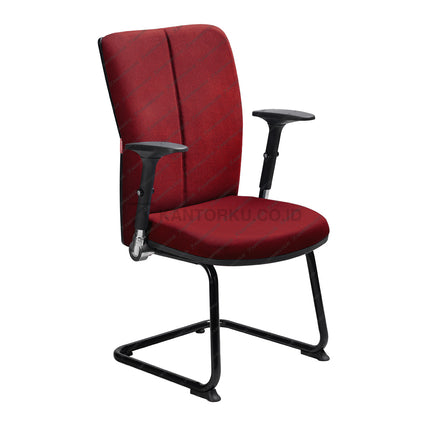 MC1605B_CHAIRMAN_Kantorku.co.id  Red office chair with black frame on a white background 