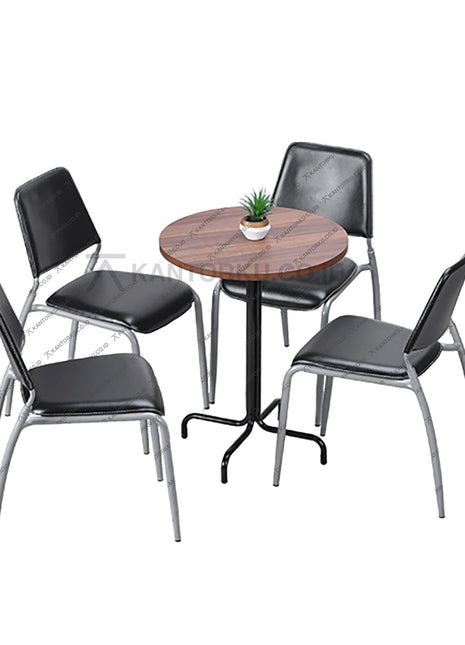 Set Meja Makan Bundar Cofemo Desain Modern dengan 4 Kursi – Kantorku
