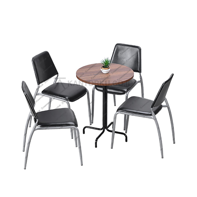 Set Meja Makan Bundar Cofemo Desain Modern dengan 4 Kursi – Kantorku