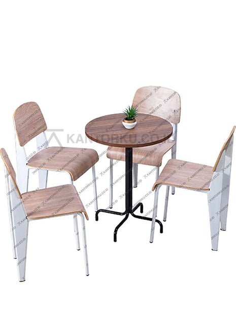 Set Meja Makan Cofemo Gaya Skandinavia Industrial Modern – Kantorku