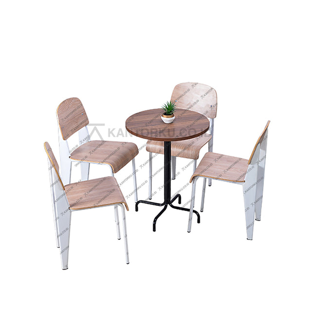 Set Meja Makan Cofemo Gaya Skandinavia Industrial Modern – Kantorku