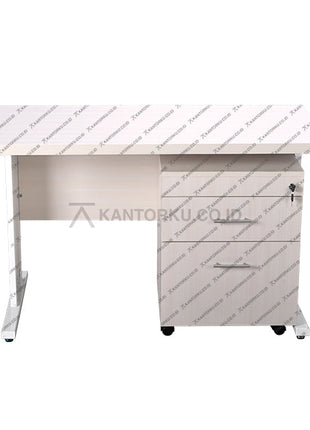 Work desk simple dan elegan dengan drawer dan kunci – kantorku.co.id