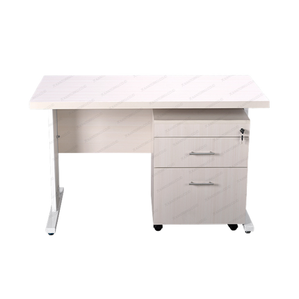 Meja Kerja Modern Drawer 2 Laci Berkunci Praktis untuk dokumen kantor