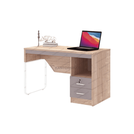 Meja kerja OT 155 modern kombinasi warna Natural dan Colt Beige lembut – Tersedia di Kantorku.co.id