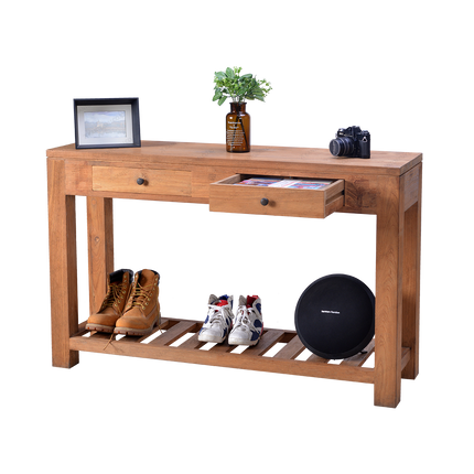 Meja Sudut Drawer Console Laci Dilengkapi 2 laci fungsional