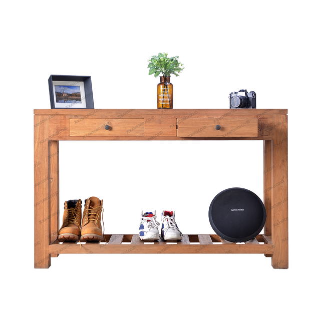 Meja Sudut Drawer Console Laci Kayu berkualitas untuk interior elegan