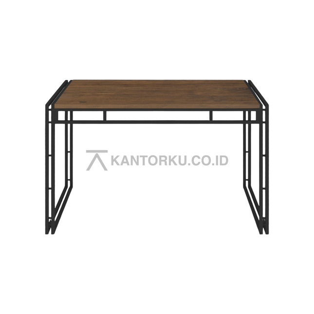 Expo MDN1309 meja makan kayu dan besi hitam elegan – kantorku.co.id