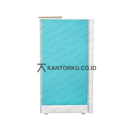 Workstation ergonomis dua pengguna dengan rangka aluminium kokoh – kantorku.co.id