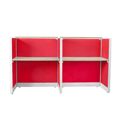 Meja Workstation Evolux 2-Way dengan Ambalan Panel Fabric untuk privasi visual