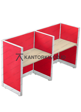 Meja partisi ergonomis dua pengguna dengan struktur aluminium kuat – kantorku.co.id