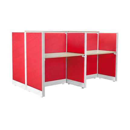 Meja Partisi Kantor Evolux 4-Way dengan Ambalan Rangka Aluminium Kokoh