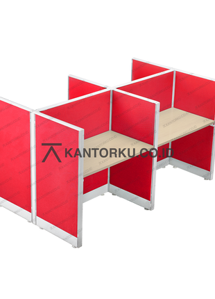 Meja cubical 4-way dengan struktur aluminium tahan lama – kantorku.co.id