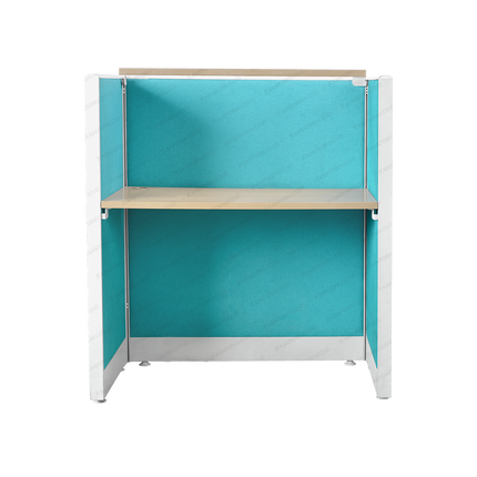Meja Cubicle Evolux Solo dengan Ambalan Panel Berlapis Kain untuk privasi kerja