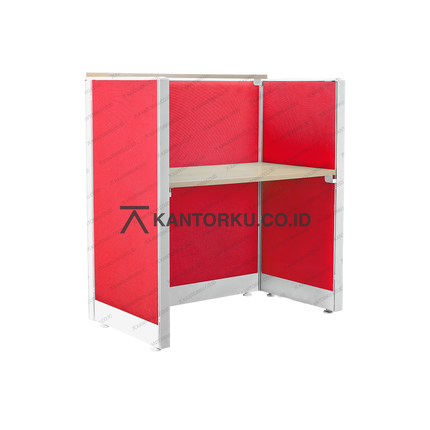 Meja Partisi Evolux dengan panel kain dan desain cubical — kantorku