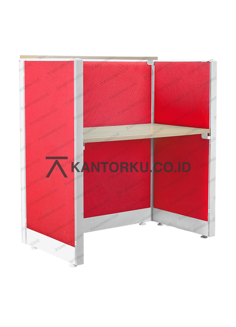 Meja Partisi Evolux dengan panel kain dan desain cubical — kantorku