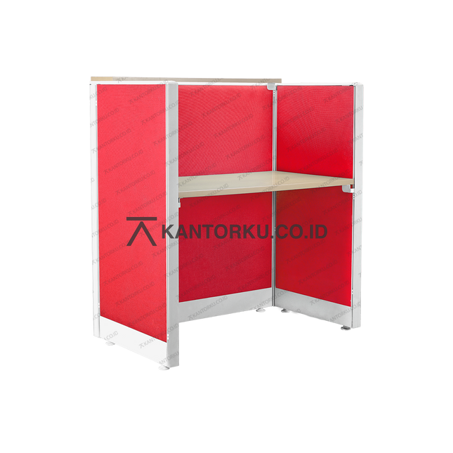 Meja Partisi Evolux dengan panel kain dan desain cubical — kantorku