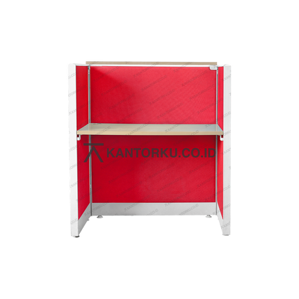 Workstation Evolux dengan ambalan atas dan panel privasi — kantorku.co.id