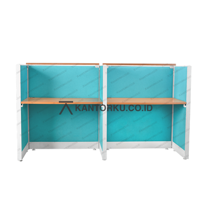 Cubical kantor 2-way dengan panel privasi dan tampilan rapi – kantorkudotcodotid