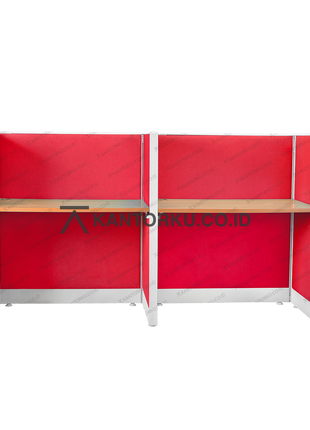 Cubical kantor 2 pengguna dengan desain rapi dan minimalis – kantorkudotcodotid