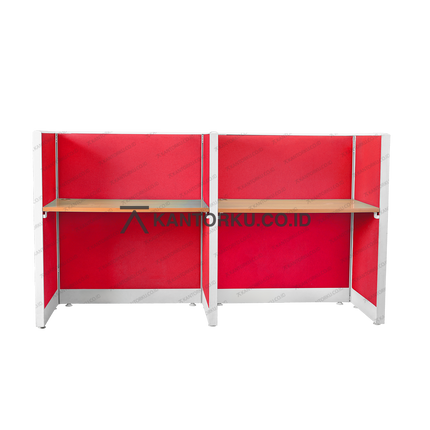 Cubical kantor 2 pengguna dengan desain rapi dan minimalis – kantorkudotcodotid