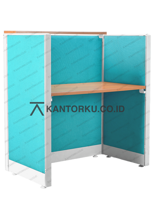 Meja partisi Evolux top table Cherry natural — kantorku.co.id