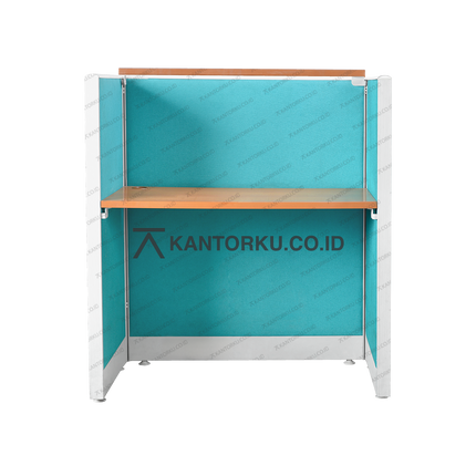 Cubical workstation Evolux dengan panel kain peredam — kantorkudotcodotid