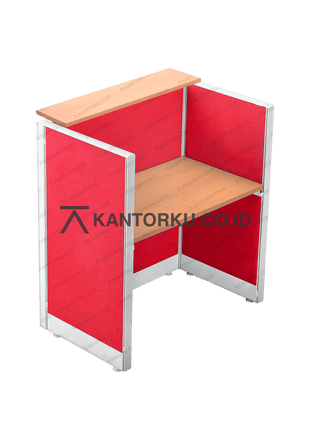 Workstation Evolux cubical dengan ambalan atas Cherry — kantorku.co.id