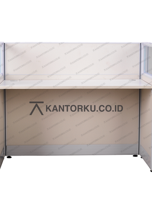 Workstation kantor elegan dengan partisi tiga sisi – kantorkudotcodotid