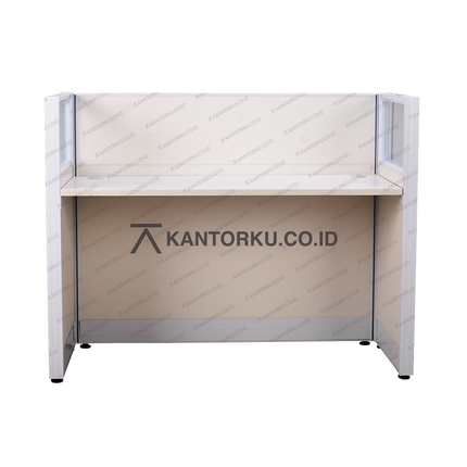 Workstation kantor elegan dengan partisi tiga sisi – kantorkudotcodotid
