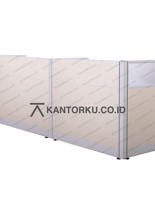 Meja partisi ergonomis untuk dua karyawan – kantorkudotcodotid