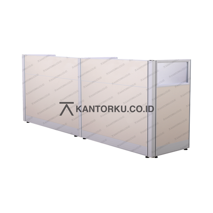 Meja partisi ergonomis untuk dua karyawan – kantorkudotcodotid