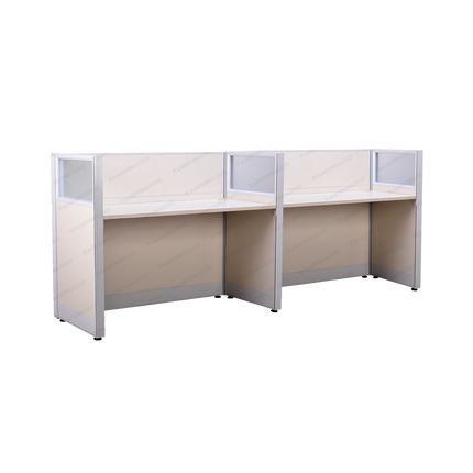 Meja Partisi Magnus 2-Way Workstation Modern untuk dua pengguna produktif