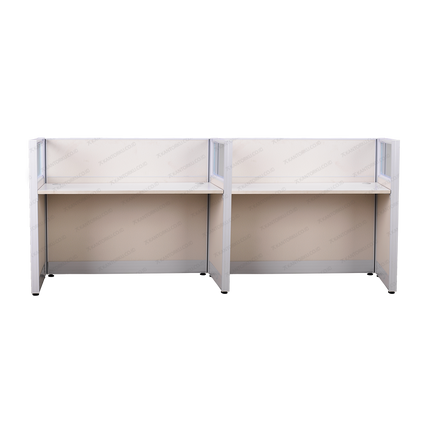 Meja Workstation Magnus 2-Way Panel Krem untuk ruang kerja kolaboratif