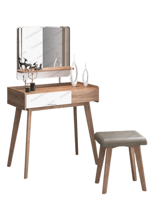 Meja rias MR Caribia modern minimalis kombinasi warna natural dan putih – Tersedia di Kantorku.co.id
