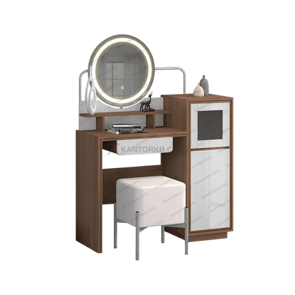 Meja rias MR Dante modern elegan finishing Romanian Walnut – Tersedia di Kantorku.co.id