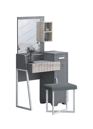 Meja rias MR Elite modern elegan kombinasi abu serat doff dan putih gloss – Tersedia di Kantorku.co.id