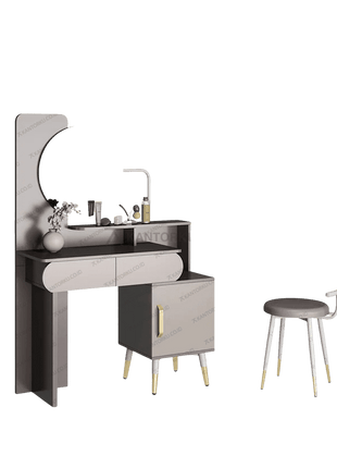 Meja rias MR Volare modern kombinasi warna Colt Beige dan Pastel Grey – Tersedia di Kantorku.co.id