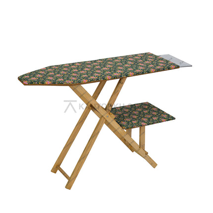 Meja strika kayu ramin kokoh dengan lapisan kain plaid tahan panas – Kantorkudotcodotid