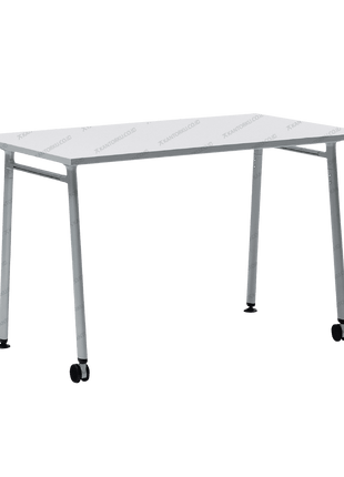Meja kerja modern FIRM dengan desain minimalis dan kaki metal kokoh. Tersedia di Kantorku.