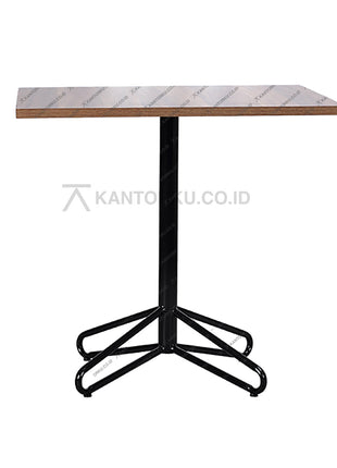 meja serbaguna elegan dengan kaki bintang besi hitam dan permukaan kayu alami — kantorkudotcodotid