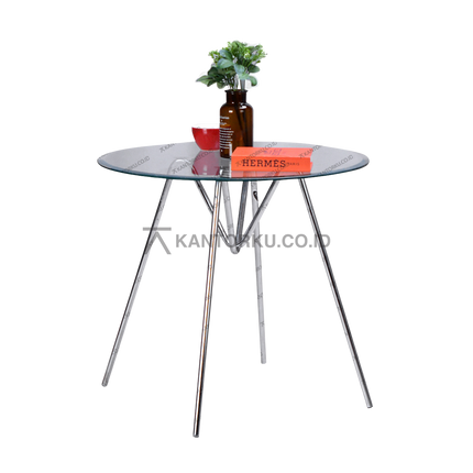 Meja Indachi Ultima TS dengan kaki baja finishing chrome kokoh – kantorku.co.id