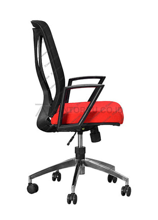 Kursi Kantor Ergonomis - Kursi Kerja desain Minimalis - Kursi Staff - Kursi Karyawan - kursi dengan roda , dengan sandaran lengan, dan hidrolik  - Kursi Kaki Aluminium - kursi desain elegan harga ramah di kantong - Savello - KANTORKU