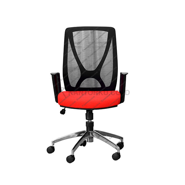 Kursi Kantor Ergonomis - Kursi Kerja desain Minimalis - Kursi Staff - Kursi Karyawan - kursi dengan roda , dengan sandaran lengan, dan hidrolik  - Kursi Kaki Aluminium - kursi desain elegan harga ramah di kantong - Savello - KANTORKU