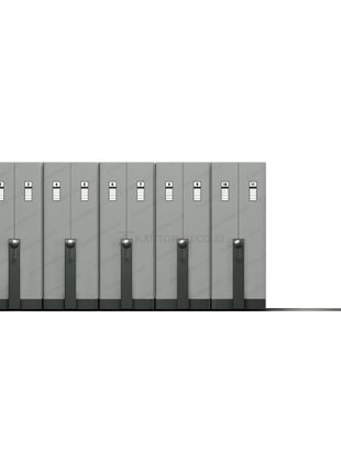 Mobile filing cabinet dengan 180 kompartemen penyimpanan