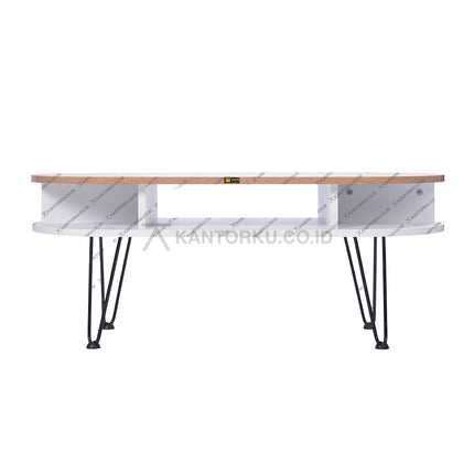 Meja minimalis Dachi Moana berbahan particle board kaki besi – Kantorku