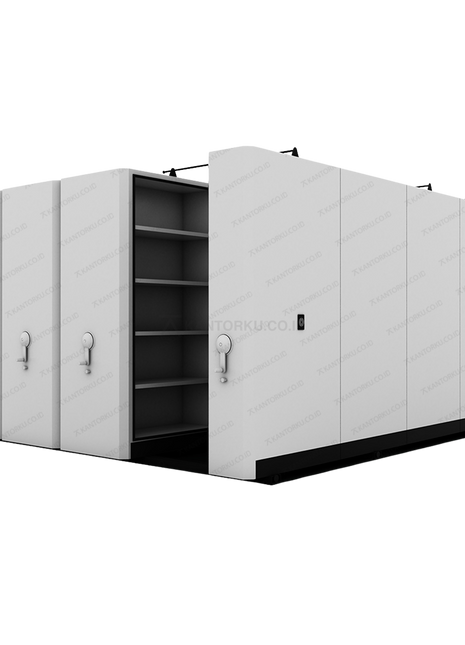 Mobile File Forte QD6 rak arsip geser mekanis dengan 6 bay untuk penyimpanan dokumen - Tersedia di Kantorku.co.id