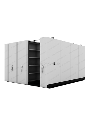 Mobile file Forte QD6 sistem arsip geser 6 bay untuk kantor besar