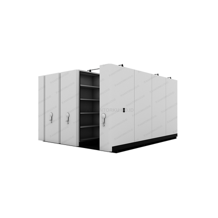 Mobile file Forte QD6 sistem arsip geser 6 bay untuk kantor besar