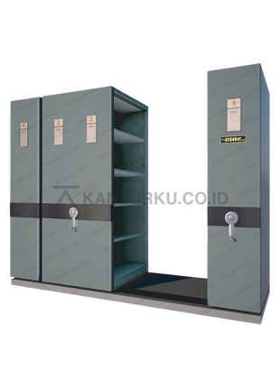 Mobile File Storage Elite MFM100-3B-20C rak besi bertingkat adjustable – kantorkudotcodotid